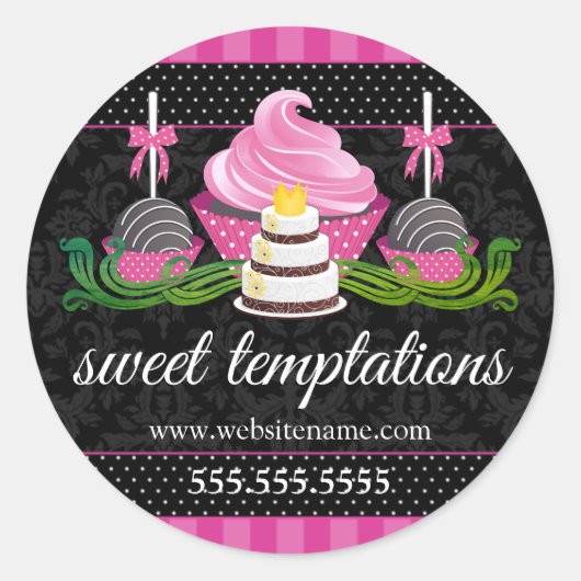 Pop Cupcake Kuchen Bäckerei Box Siegel Runder Aufkleber (Vorderseite)