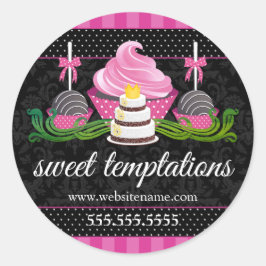 Pop Cupcake Kuchen Bäckerei Box Siegel Runder Aufkleber