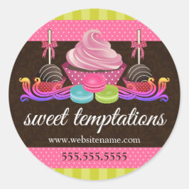 Pop Cupcake Macaron Bäckerei Box Siegel Runder Aufkleber