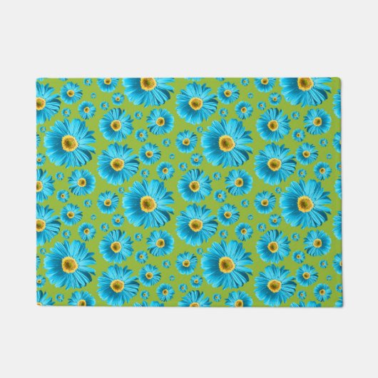 Pop Daisy Aqua Blau Fußmatte (Vorderseite)