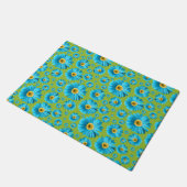 Pop Daisy Aqua Blau Fußmatte (Schrägansicht)