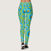 Pop Daisy Aqua Blue Leggings (Rückseite)