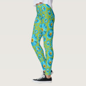 Pop Daisy Aqua Blue Leggings (Links)