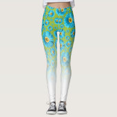 Pop Daisy Aqua Blue Leggings (Vorderseite)
