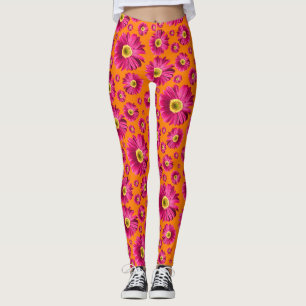 Pop Daisy Fuchsia Pink Leggings