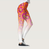 Pop Daisy Fuchsia Rosa Farbe Weiß Leggings (Rechts)