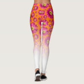 Pop Daisy Fuchsia Rosa Farbe Weiß Leggings (Rückseite)