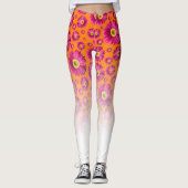 Pop Daisy Fuchsia Rosa Farbe Weiß Leggings (Vorderseite)