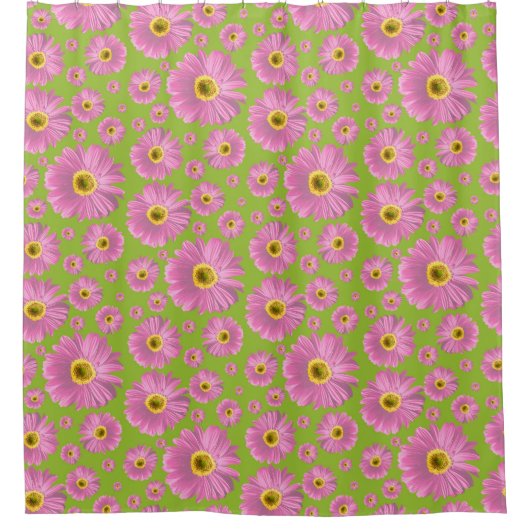 Pop Daisy Pink Duschvorhang (Vorderseite)