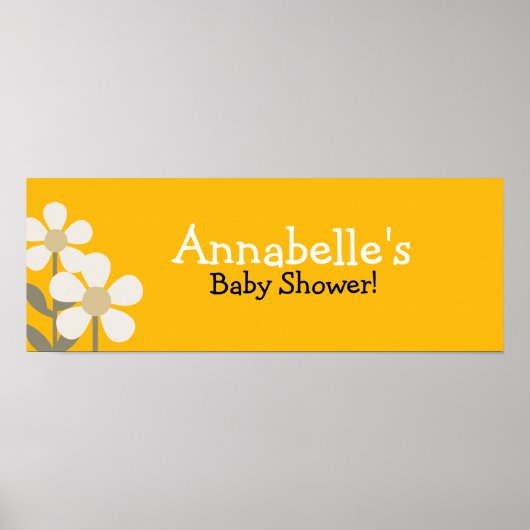 POP DAISY YELLOW BLUME Baby Showbanner Poster (Vorne)