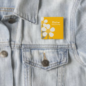 POP DAISY Yellow Flowers Personalisiert Button (Beispiel)