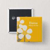 POP DAISY Yellow Flowers Personalisiert Button (Vorne & Hinten)