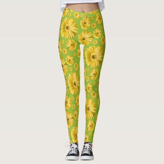 Pop Daisy Yellow Leggings (Vorderseite)