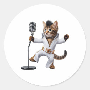 Pop Dancing Cat Das Icon von Rockmusik und Pop Cul Runder Aufkleber