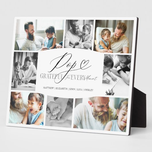 Pop dankbar für jeden Augenblick FotoCollage Fotoplatte (Seite)