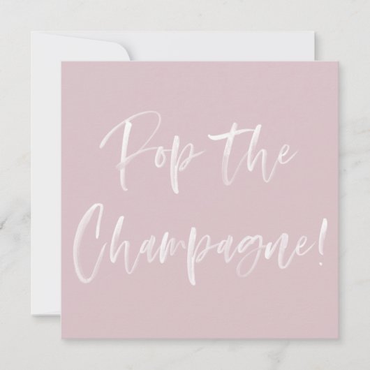 Pop Das Champagne Pink Calligrafy Brautparty Einladung (Vorderseite)