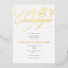 Pop Das Champagne Simple Script Brautparty Folieneinladung