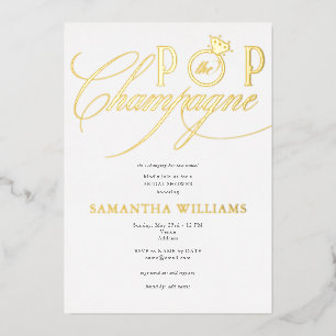 Pop Das Champagne Simple Script Brautparty Folieneinladung