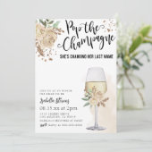 Pop Das Champagner-Brautparty Einladung (Stehend Vorderseite)