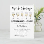 Pop Das Champagner-Brautparty Einladung (Stehend Vorderseite)