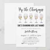 Pop Das Champagner-Brautparty Einladung (Vorne/Hinten)