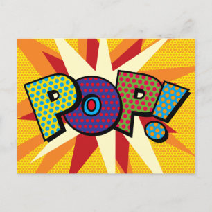 POP Deine Nachricht Sprechblase Spaß Retro Ankündigungspostkarte