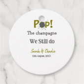 Pop den Champagner machen wir immer noch goldgraue Geschenkanhänger (Vorderseite)