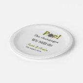 Pop den Champagner machen wir immer noch goldgraue Pappteller (Schrägansicht)