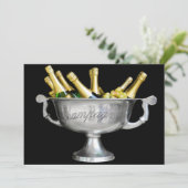 Pop den Kork! Helfen Sie uns zu feiern! Einladung (Stehend Vorderseite)