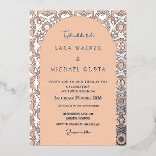 Pop der Apricot-Geometrie (Retro-Dotted) Folieneinladung