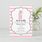 Pop der Brautdusche Bubbly Einladung (Stehend Vorderseite)