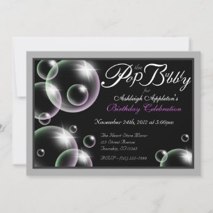 "Pop der Bubbly" Classy Birthday Einladungen