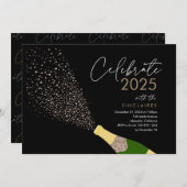 Pop der bubbly New Year's Card Einladung (Vorne/Hinten)