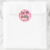 Pop der Bubbly | Pink Bokeh Look Brautparty Runder Aufkleber (Tasche)