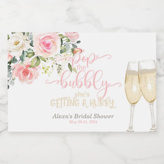 Pop der Bubbly, sie bekommt ein Hubby-MINI Schaumweinetikett (Einzelnes Label)