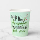 Pop der Champagne Verlobung Paper Cups Pappbecher (Rückseite)