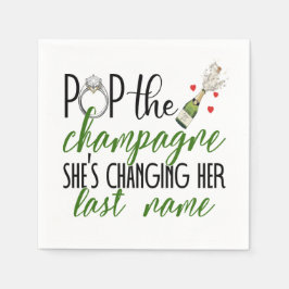 Pop der Champagne Verlobung Paper Napkin Serviette