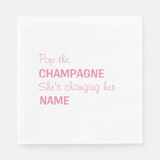 Pop der Champagner Bridal Cocktail-Servietten - ro Serviette (Vorderseite)