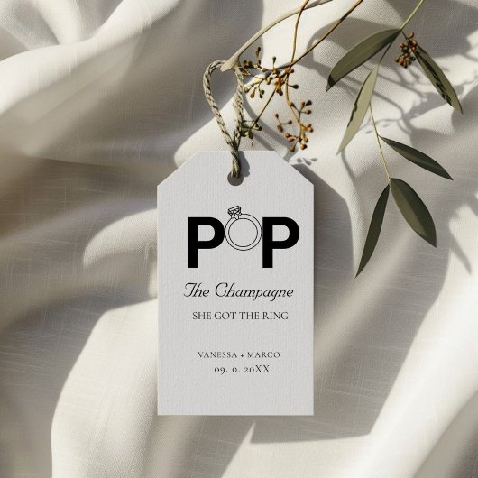 Pop Der Champagner, den sie got Ring Verlobung Tei Geschenkanhänger