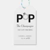 Pop Der Champagner, den sie got Ring Verlobung Tei Geschenkanhänger (Vorderseite)