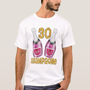 Pop Der Champagner für Damen Funny White 30. Gebur T-Shirt