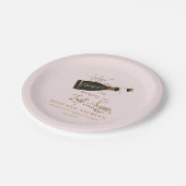 Pop der Champagner ich ändere meinen Nachnamen! Pappteller (Schrägansicht)