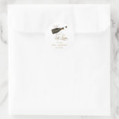 Pop der Champagner ich bin dabei meinen Nachnamen  Runder Aufkleber (Tasche)