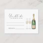 Pop der Champagner - Ideen der Datumsnacht \ Datum Begleitkarte (Vorderseite)