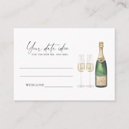 Pop der Champagner - Ideen der Datumsnacht \ Datum Begleitkarte (Vorderseite)