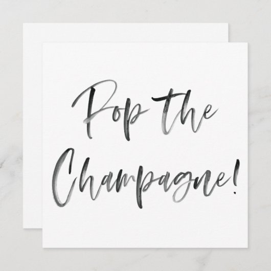 Pop Der Champagner Modernes Kalligraphie-Brautpart Einladung (Vorne/Hinten)