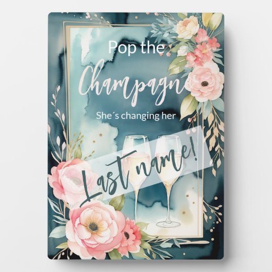Pop der Champagnerin, die ihren Nachnamen ändert Fotoplatte (Vorderseite)