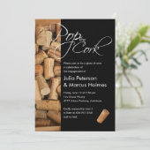 Pop der Cork Wein Party Einladung (Stehend Vorderseite)