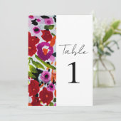 Pop der farbigen, krautfarbenen Blume Hochzeit Einladung (Stehend Vorderseite)