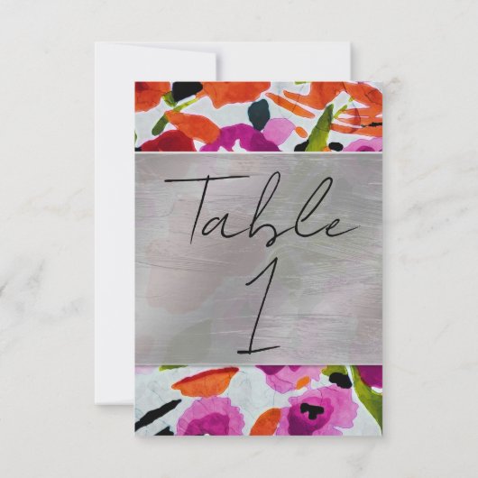 Pop der farbigen, trüben Blume der Wasserfarbe Einladung (Rückseite)